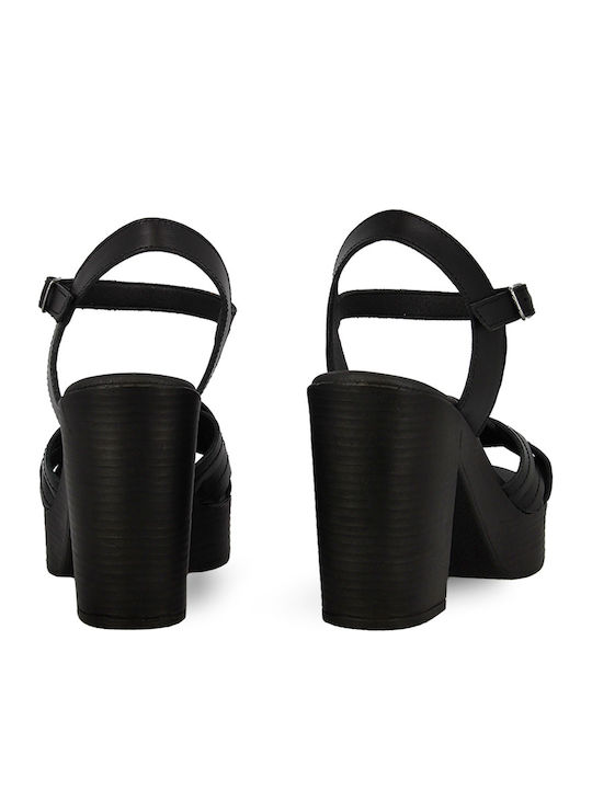 Din piele Sandale Negre