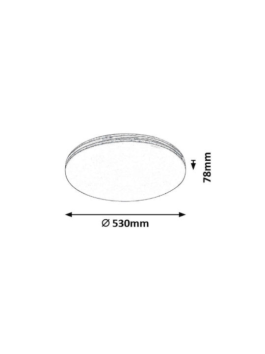 Rabalux Oscar Ceiling Mount Light 53cm White with Integrated LED