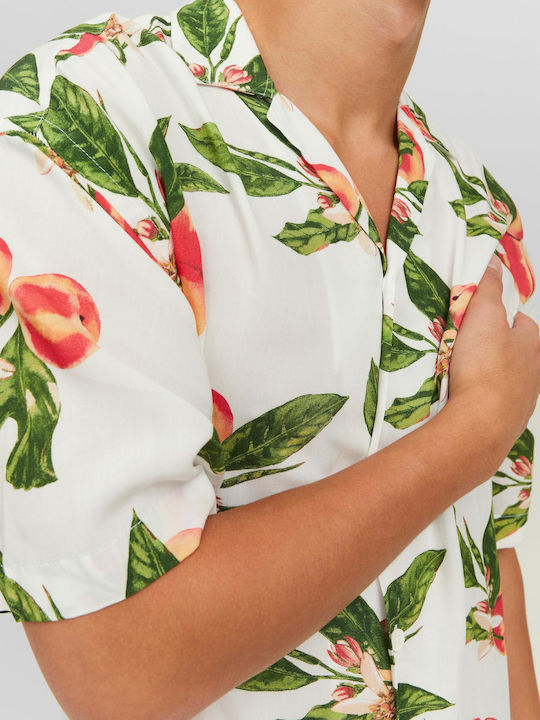 Short-sleeved Shirt Floral Cloud Dancer
