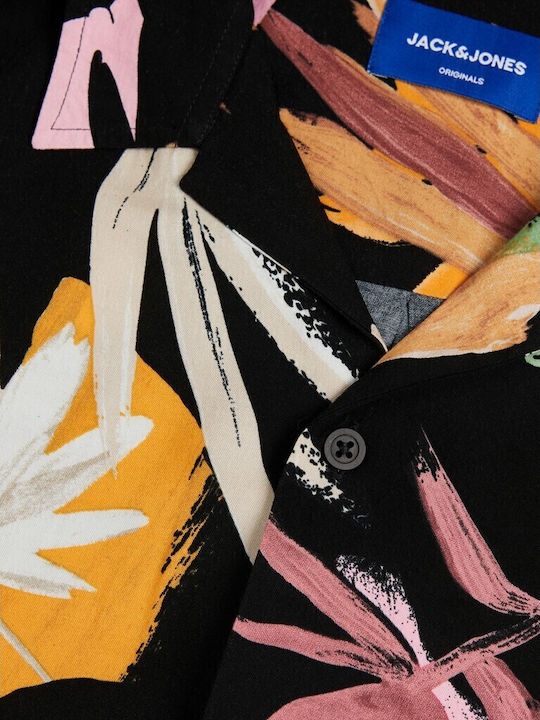Short-sleeved Shirt Floral Black