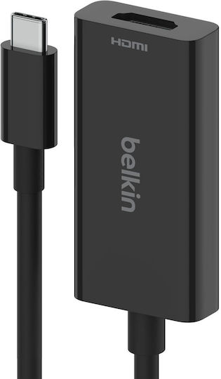 Belkin Μετατροπέας USB-C male σε HDMI / USB-C female 1τμχ AVC013BTBK