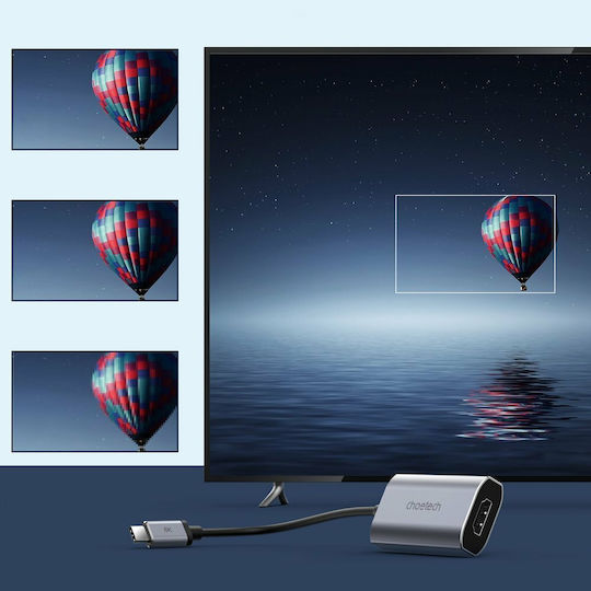 Choetech Converter USB-C Male to HDMI Female Gray 1 Piece HUB-H16