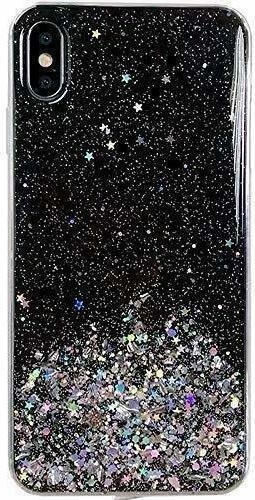 Wozinsky Star Glitter Umschlag Rückseite Silikon Schwarz (Redmi Note 9T)