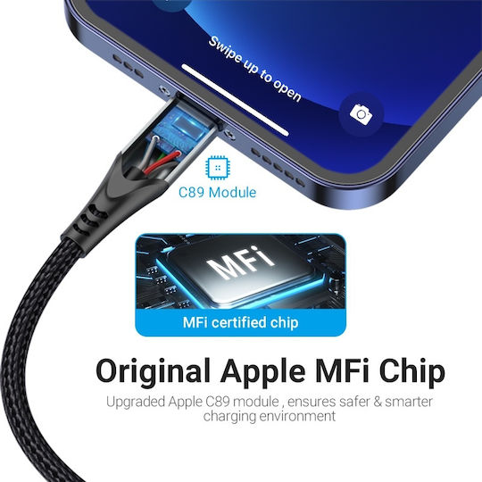Vention Braided USB-A la Cablu Lightning Gri 1m (LABHF)