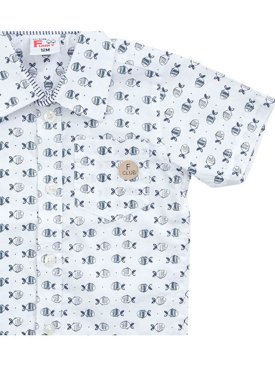 Funky Kids Shirt Short Sleeve White