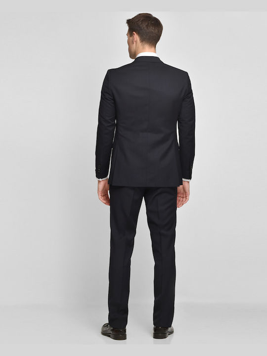 Modern Fit Super 110's Don Hering Blue Wool Monochrome Evening, All Day, Business Suit