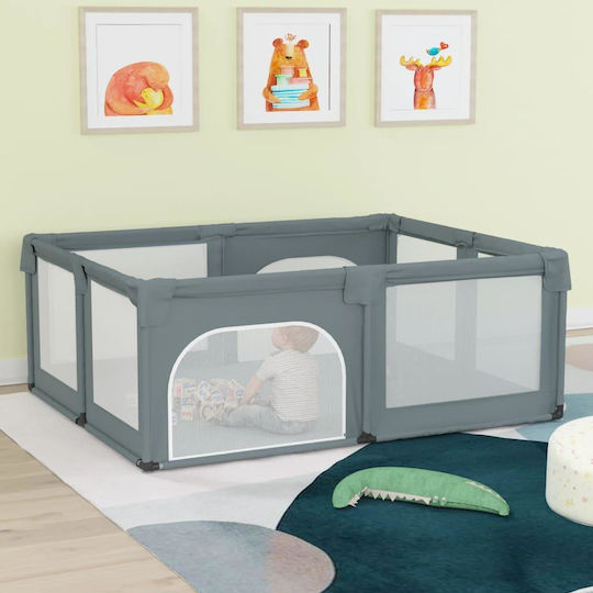 vidaXL Laufstall mit Matratze Gray 190x150cm
