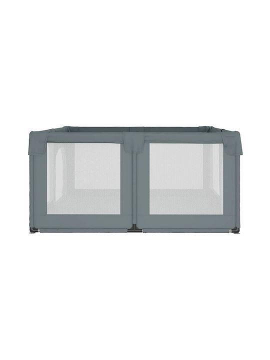vidaXL Παρκοκρέβατο με Στρώμα Γκρι 190x150cm