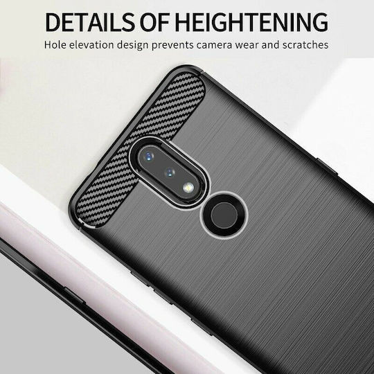 Techsuit Carbon Back Cover Σιλικόνης Μαύρο (Nokia 2.4)