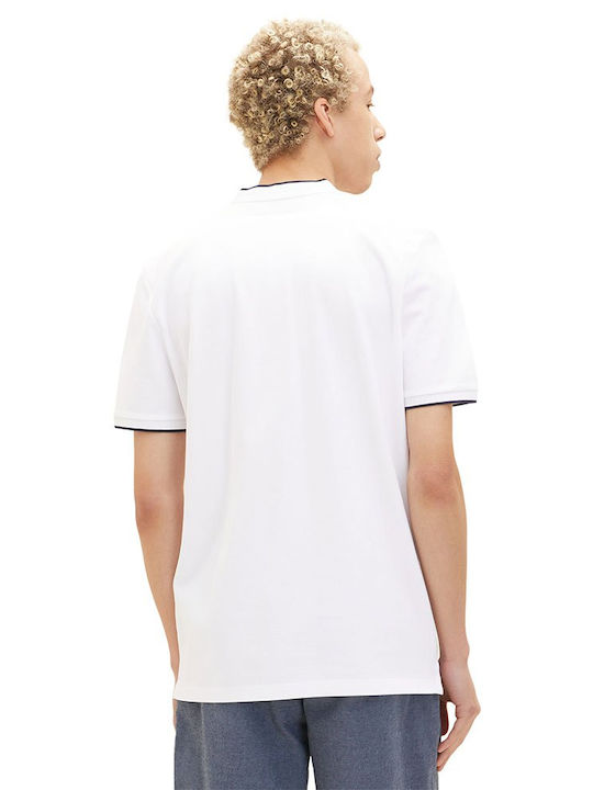 Tom Tailor T-shirt Bărbătesc cu Mânecă Scurtă Alb