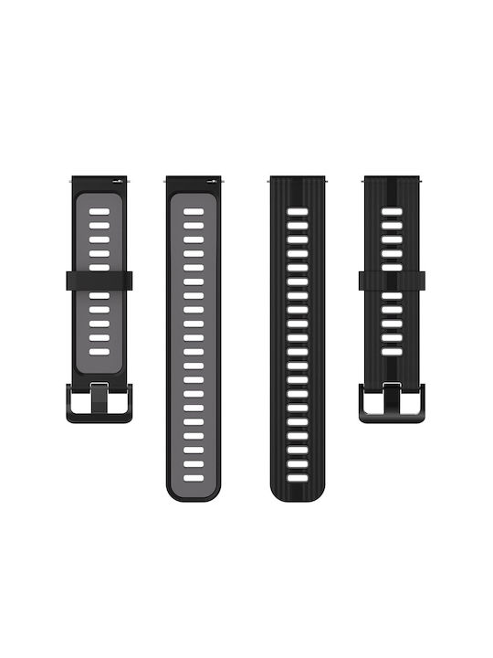Techsuit Watchband W002 Armband Silikon Schwarz (Samsung Galaxy Watch 4 , Galaxy Watch Active 1 / 2 (40 mm / 44 mm), Huawei Watch GT / GT 2 / GT 3 (42 mm))