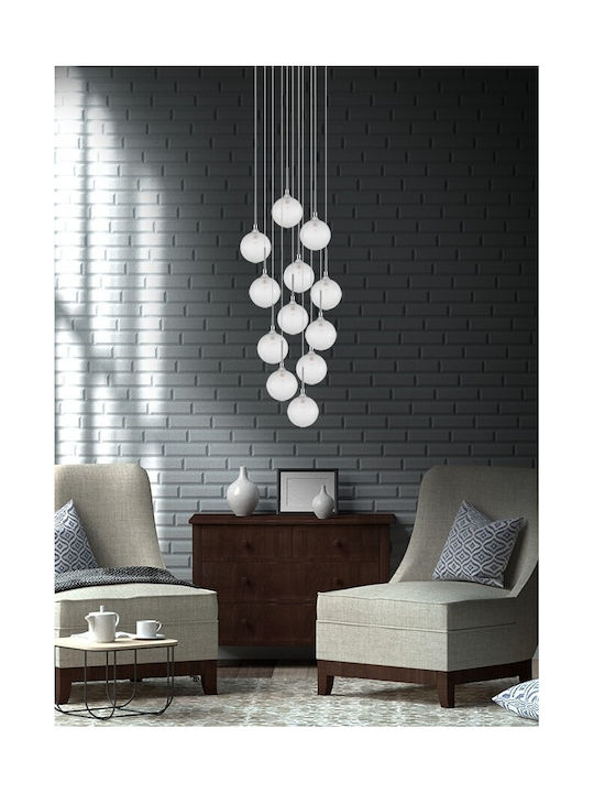 Luma Frost Chrome Pendant Light Single-Light White