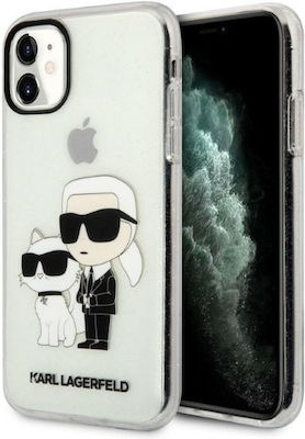 Karl Lagerfeld IML Glitter Karl Choupette NFT Silicone Back Cover Transparent (iPhone 11)