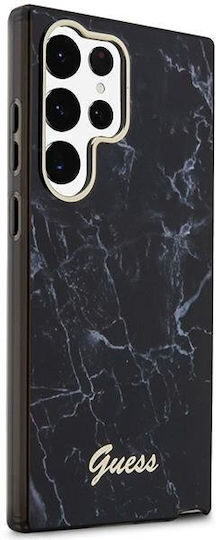Guess Marble Marble Back Cover Plastic Black / Black (Galaxy S23 Ultra)