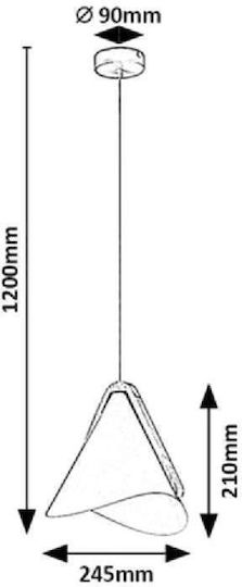 Rabalux Neva Pendant Light Gray with Socket E27 24.5cm