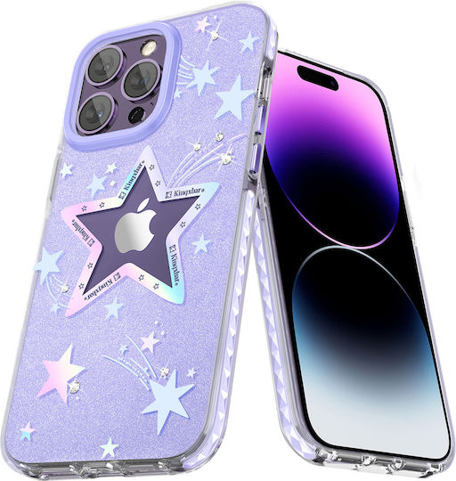 Kingxbar Heart Star Back Cover Silicone 0.3mm Purple (iPhone 14 Pro Max)