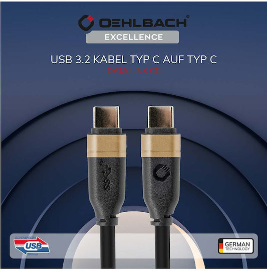 Oehlbach Data Link CC USB 3.1 Cable USB-C Male - USB-C Black 2m D1C33201