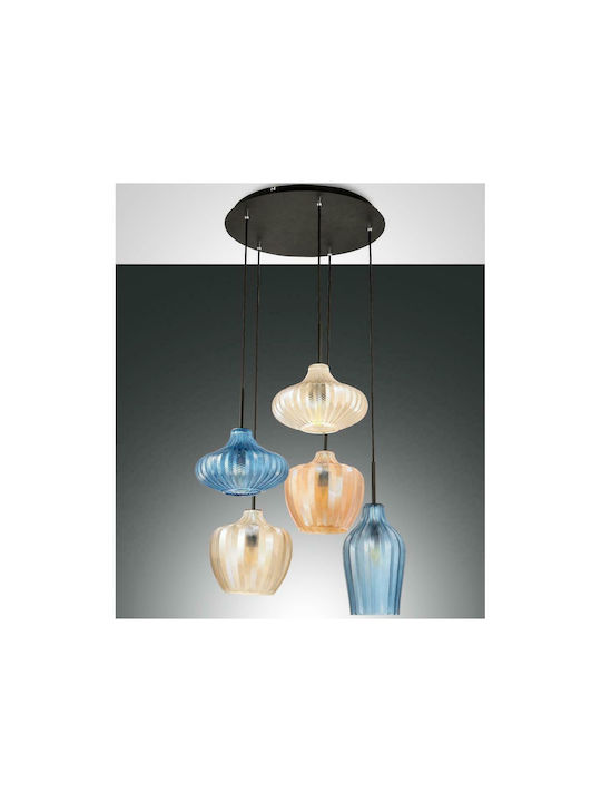 Fabas Luce Olbia Hängelampe Mehrfarbig für 5 Lampen E27 50cm.