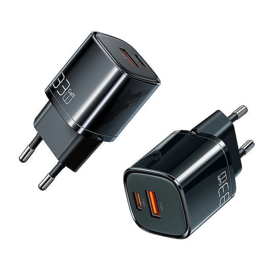 Mcdodo GaN Wireless Charger with USB-A and USB-C Ports 33W Black