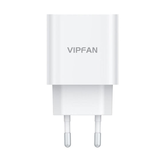 Vipfan Încărcător cu Port USB-C și Cablu USB-C - Lightning 20W Quick Charge 3.0 Albς (E04 Cable White)