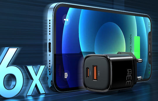 Mcdodo GaN Wireless Charger with USB-A and USB-C Ports 33W Black