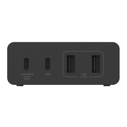 Belkin Wireless GaN Charger With 2 USB-A Output Ports And 2 USB-C Output Ports 108W Black