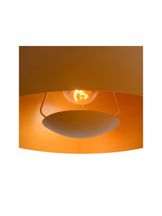 Lucide Lightning Siemon Pendant Light Single-Light Bell for Socket E27 Orange