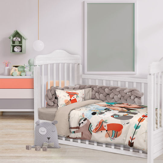 Das Home 4849 Комплект Бебешки Чаршафи За Количка Памучни Екрю 125x170бр 3бр