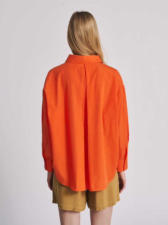Staff Langärmelig Damen Hemd Orange