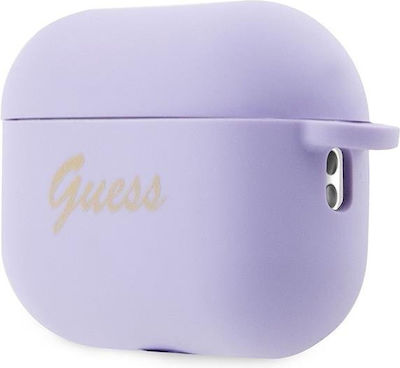 Guess Charm Heart Collection Case Silicone in Purple color for Apple AirPods Pro 2