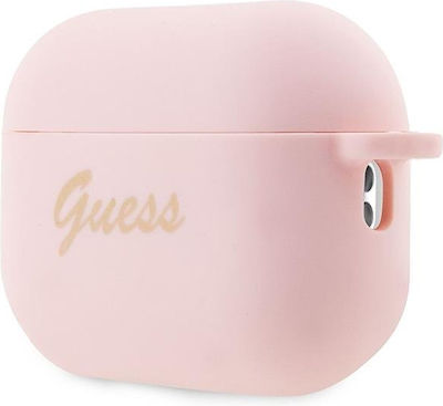 Guess Charm Heart Collection Hülle Silikon in Rosa Farbe für Apple AirPods Pro 2