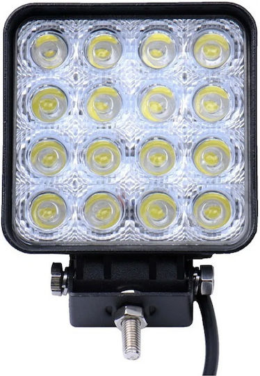 Raistar Τετράγωνος Προβολέας Αυτοκινήτου LED Universal 48W 1τμχ