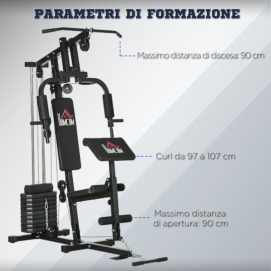 HomCom Fitness Station Πολυόργανο Γυμναστικής με Βάρη 45kg