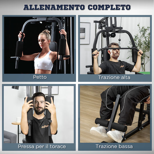 HomCom Fitness Station Πολυόργανο Γυμναστικής με Βάρη 45kg