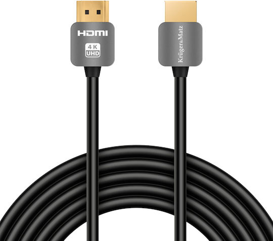 Kruger & Matz Cable HDMI male - HDMI male 1.8m Μαύρο