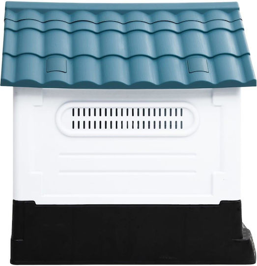 vidaXL Hundehaus Kunststoff Außenbereich Blau 57x68x66cm