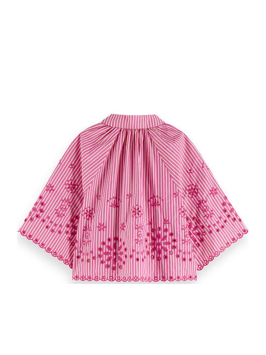 Anglaise Langärmelig Damen Hemd Rosa Gestreift