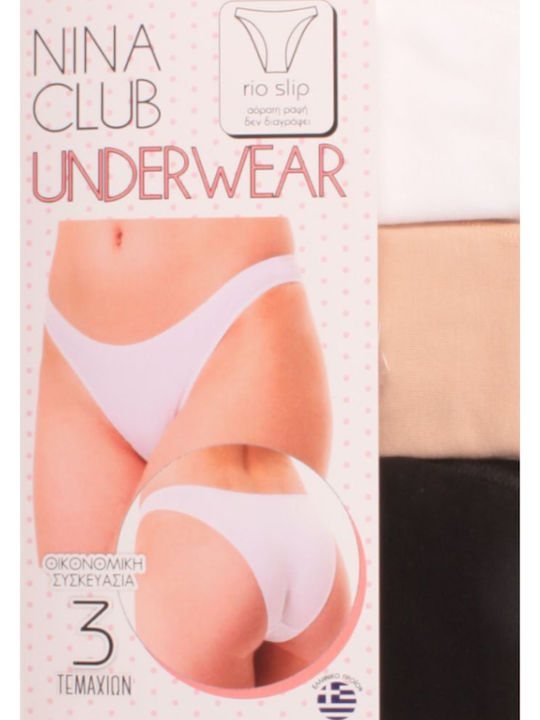 Βαμβακερά Γυναικεία Slip 3Pack Λευκά