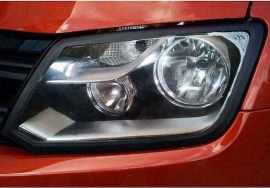 Μάσκες Φαναριών Μπροστινές για Volkswagen Amarok Διακοσμητικές Γρίλιες Μπροστινών Φαναριών για VW Amarok Σετ Μαύρες 2010+ & 2017+