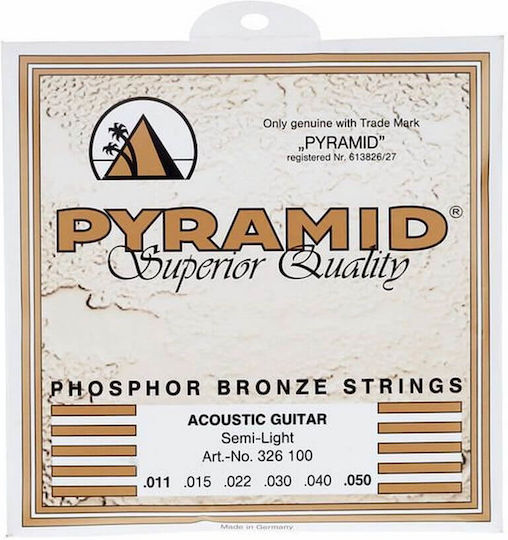 Pyramid Premium Bronze Wound Set Acoustic Guitar Strings Phosphor Bronze 11 - 50 Semi-Light