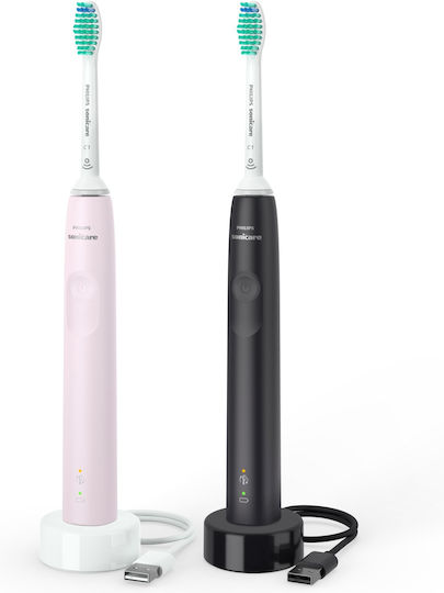 Philips Sonicare 3100 Series Electric Toothbrush with Timer and Pressure Sensor Black / Sugar Rose