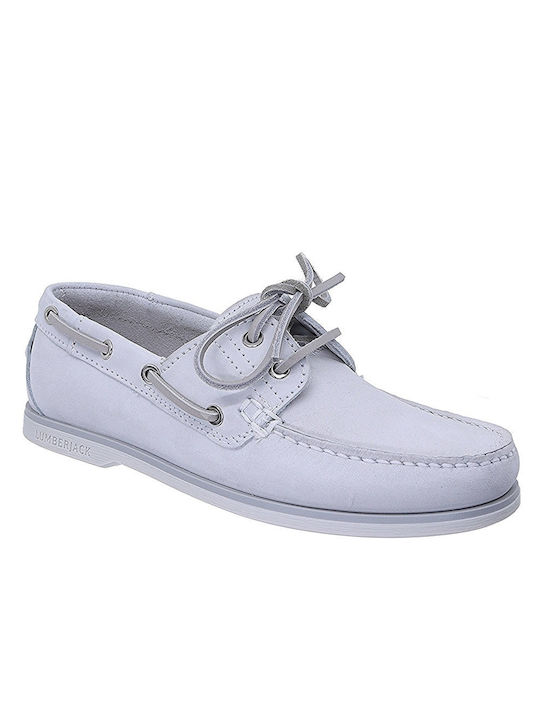 Lumberjack Leather Women's Boat Shoes in White Color