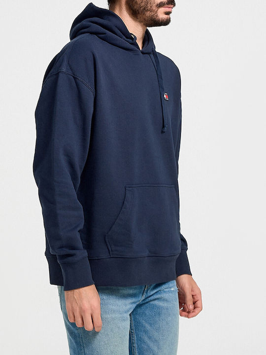 Tommy Hilfiger Herren Sweatshirt mit Kapuze und Taschen Marineblau