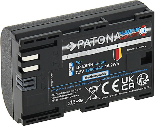 Patona Camera Battery Platinum LP-E6NH Lithium Ion (Li-Ion) 2250mAh Compatible with Canon