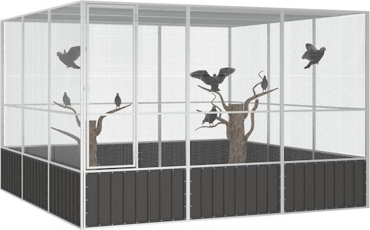 vidaXL 171550 Verzinkter Stahlkäfig für Vögel 302.5cmx324.5cmx211.5cmcm.
