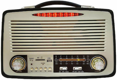 KEMAI MD-1700BT Retro Tabletop Radio Rechargeable with USB Black