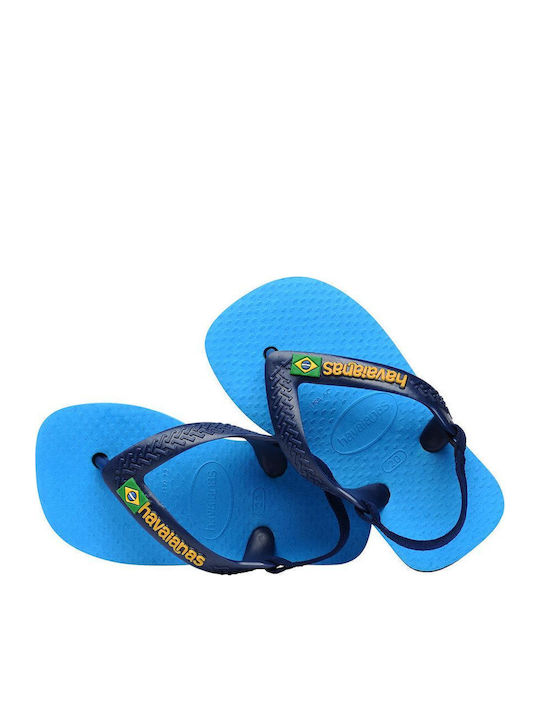 Kinder Flip Flops Blau Baby Brasil Logo II