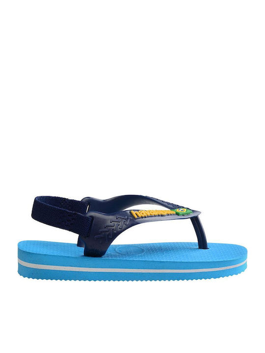 Kinder Flip Flops Blau Baby Brasil Logo II