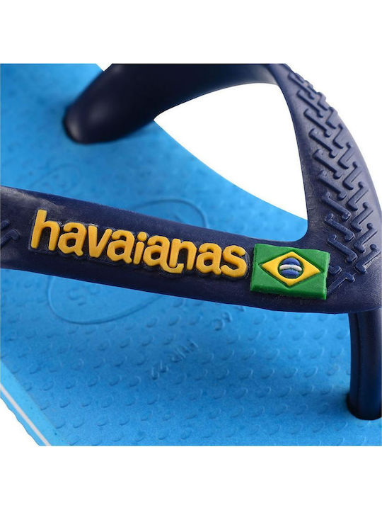 Kinder Flip Flops Blau Baby Brasil Logo II