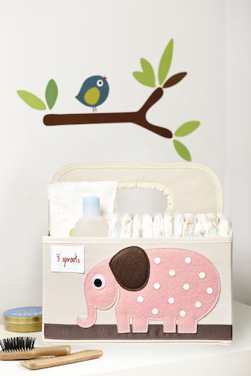 3 Sprouts Coș De Depozitare Pentru Camera De Copii Elephant Roz